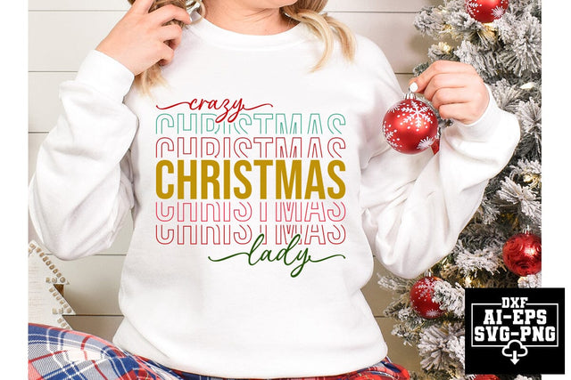 Crazy Christmas Lady Svg Cut Files Creative Art SVG CraftlabSvg55 