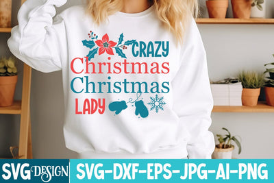 Crazy Christmas Lady SVG Design,Christmas svg Design,Christmas svg bundle,Christmas Design SVG BlackCatsMedia 