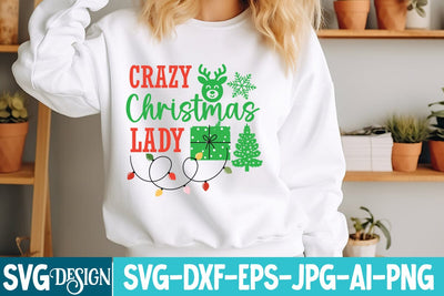 Crazy Christmas Lady SVG Design,Crazy Christmas Lady Sublimation Design,Christmas SVG Design,Christmas SVG,hristmas Retro SVG Design,Christmas t-Shirt Design,Christmas sublimation Design png SVG BlackCatsMedia 