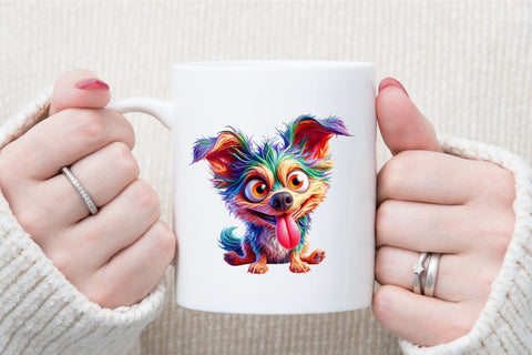 Crazy Dogs Watercolor Clipart Sublimation designartist 