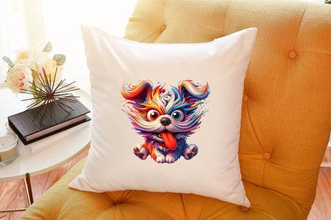 Crazy Dogs Watercolor Clipart Sublimation designartist 