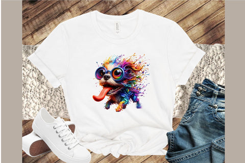 Crazy Dogs Watercolor Clipart Sublimation designartist 