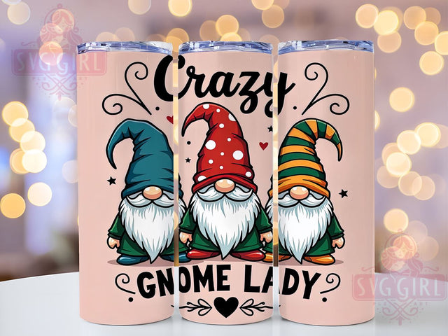 Crazy Gnome Lady Valentine's Day Tumbler Wrap, Valentine's Day Gnome, Crazy Gnome Gift, 20oz Sublimation Wrap, Cute Gnome Design, Gift for Her, Funny Valentine's Tumbler Sublimation SvggirlplusArt 