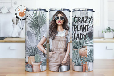 Crazy Plant Lady 20oz Skinny Garden Tumbler Wrap, Garden Lover Tumbler, Plants Sublimation, Skinny Nursery tumbler wrap Sublimation Rabbitmakies 