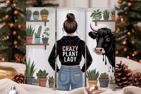 Crazy Plant Lady 20oz Tumbler Wrap Sublimation DesignSVG 