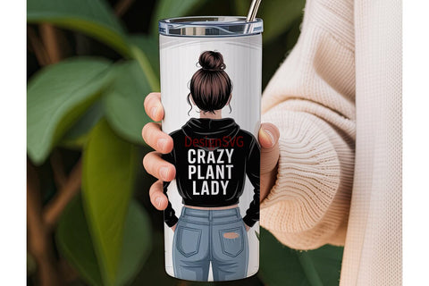 Crazy Plant Lady 20oz Tumbler Wrap Sublimation DesignSVG 