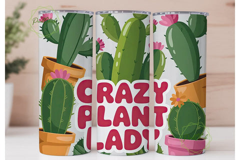 Crazy Plant Lady 20oz Tumbler Wrap Sublimation PixelChick 