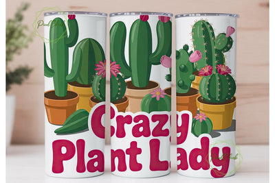 Crazy Plant Lady 20oz Tumbler Wrap Sublimation PixelChick 
