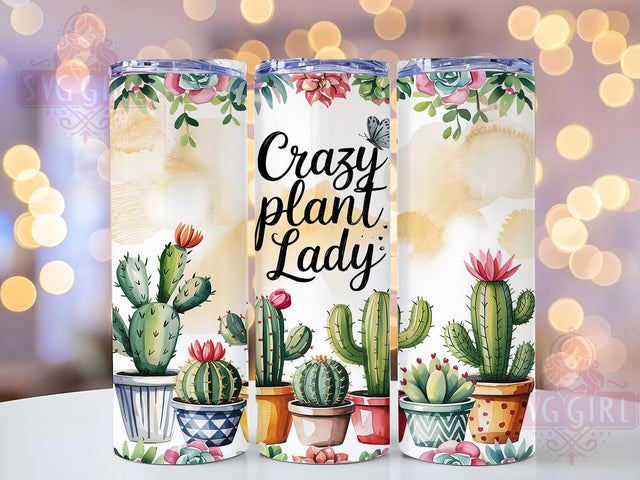 Crazy Plant Lady Succulent Tumbler, Cactus Succulent Wrap, 20Oz Plant Lady Drinkware, Succulent Cactus Sublimation, Crazy Plant Lady Gift, Gardener Plant Drinkware, Succulent Lover Tumbler Wrap Sublimation SvggirlplusArt 