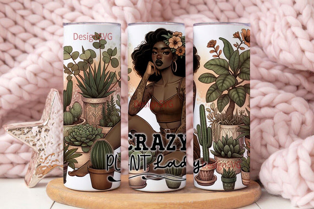 Crazy Plant Lady Tumbler Design PNG, Sublimation Designs, 20oz Straight Skinny Tumbler Sublimation, Digital Downloads for Tumblers Sublimation DesignSVG 
