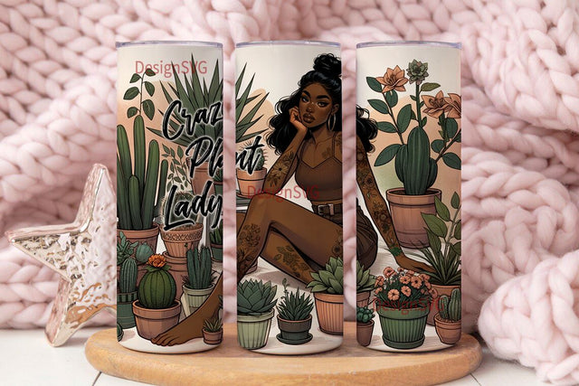 Crazy Plant Lady Tumbler Design PNG, Sublimation Designs, 20oz Straight Skinny Tumbler Sublimation, Digital Downloads for Tumblers Sublimation DesignSVG 