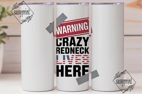 Crazy Redneck 20oz Tumbler Wrap Sublimation sassyprint 
