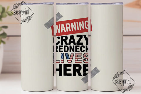 Crazy Redneck 20oz Tumbler Wrap Sublimation sassyprint 