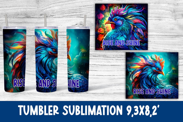 Crazy rooster tumbler sublimation design | Farm tumbler Sublimation Svetana Studio 