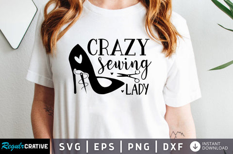Crazy sewing lady SVG design SVG Regulrcrative 