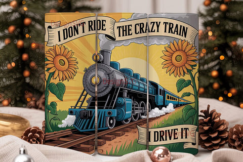 Crazy Train Driver 20oz Tumbler Wrap Sublimation DesignSVG 