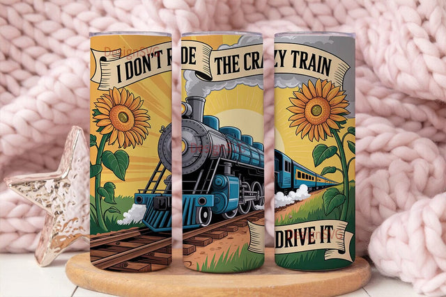 Crazy Train Driver 20oz Tumbler Wrap Sublimation DesignSVG 