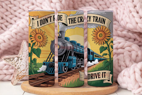 Crazy Train Driver 20oz Tumbler Wrap Sublimation DesignSVG 