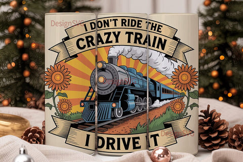 Crazy Train Driver 20oz Tumbler Wrap Sublimation DesignSVG 