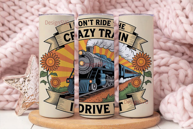 Crazy Train Driver 20oz Tumbler Wrap Sublimation DesignSVG 