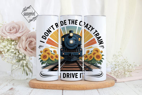 Crazy Train Driver 20oz Tumbler Wrap Sublimation sassyprint 