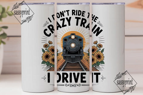 Crazy Train Driver 20oz Tumbler Wrap Sublimation sassyprint 