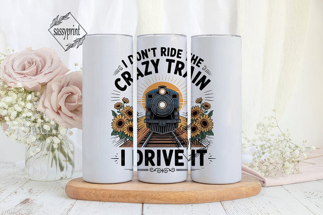 Crazy Train Driver 20oz Tumbler Wrap Sublimation sassyprint 