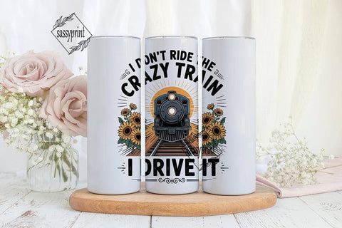 Crazy Train Driver 20oz Tumbler Wrap Sublimation sassyprint 