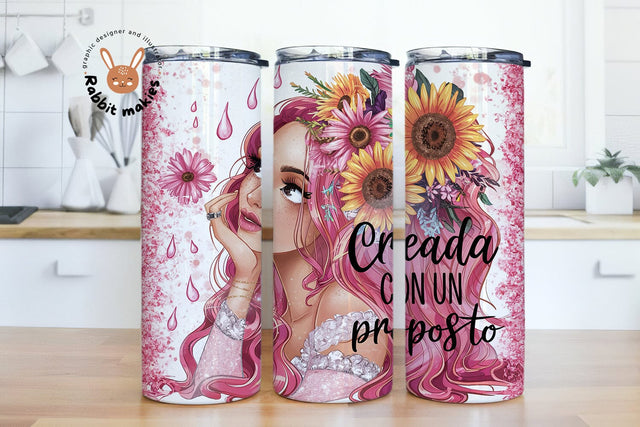 Creada Con Un Proposito Tumbler PNG, Spanish Christian Frases Religiosas PNG, Frases Biblicas Frases Cristianas Dios Cristo Digital Download Sublimation Rabbitmakies 