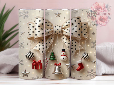 Cream Christmas Ornaments 20oz Tumbler, Cream Ornaments, Christmas Ornaments, Cream Christmas, Ornament Tumbler, Cream Tumbler, Christmas Tumbler, Ornament Wrap PNG Sublimation Li Zamperini 