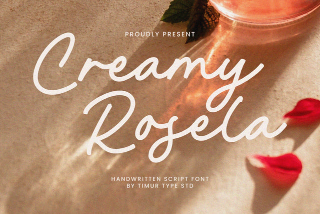 Creamy Rosela - Handwritten Script Font Font Timur type 