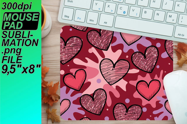 Create beautiful mouse pad designs, perfect for any desk! , Heart Sublimation HoodArtCraft 