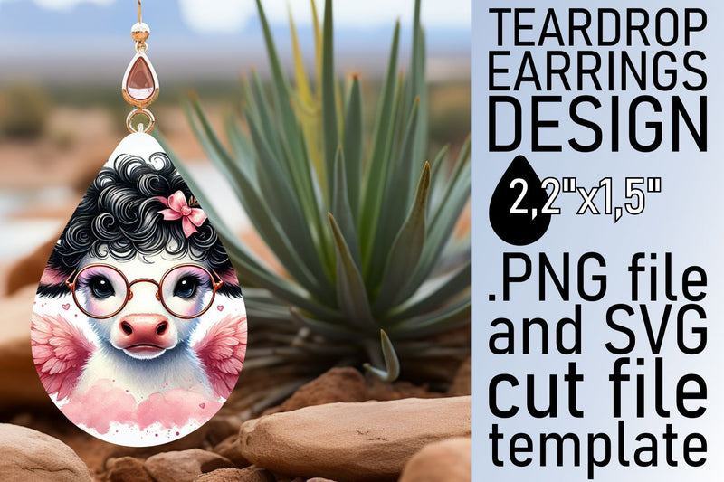Create beautiful teardrop earrings, perfect sublimation template! , Valentines Sublimation afrosvg 