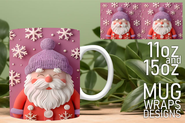 Create eye-catching mugs, stunning designs await! , 3D Santa Sublimation HoodArtCraft 