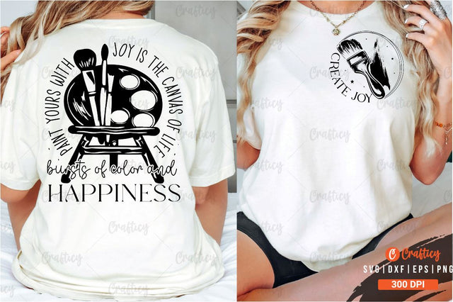 Create joy Front and Back SVG T shirt Design SVG Designangry 