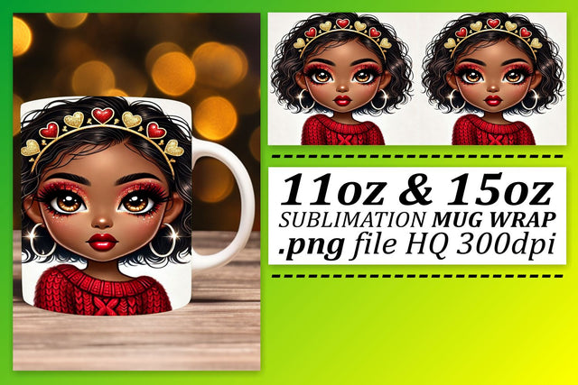 create memorable drinks! , Sublimation-ready mug wraps, Love Girl Sublimation afrosvg 