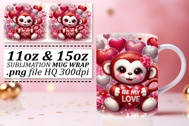 create memorable drinks! , Sublimation-ready mug wraps, Valentines Sublimation afrosvg 