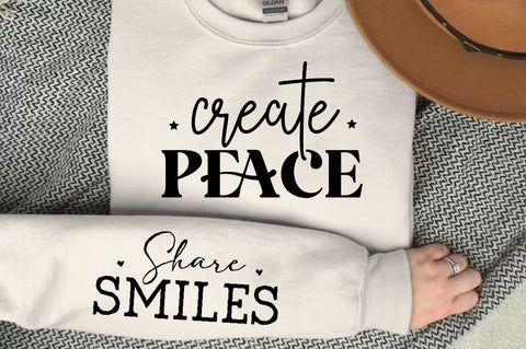 Create Peace Sleeve SVG Design, Motivational Sleeve SVG SVG Regulrcrative 