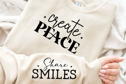 Create Peace Sleeve SVG Design, Motivational Sleeve SVG SVG Regulrcrative 