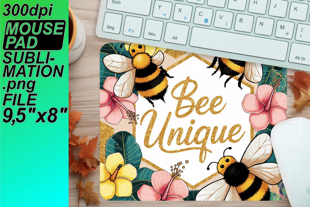 Create stunning mouse desk mats, enhance your workspace! , Bee - So Fontsy