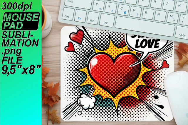 Create stunning mouse desk templates, elevate your decor! , 3D Heart Sublimation HoodArtCraft 