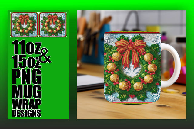 Create stunning mug wraps, perfect for 11oz and 15oz! , 3D Xmas Sublimation HoodArtCraft 