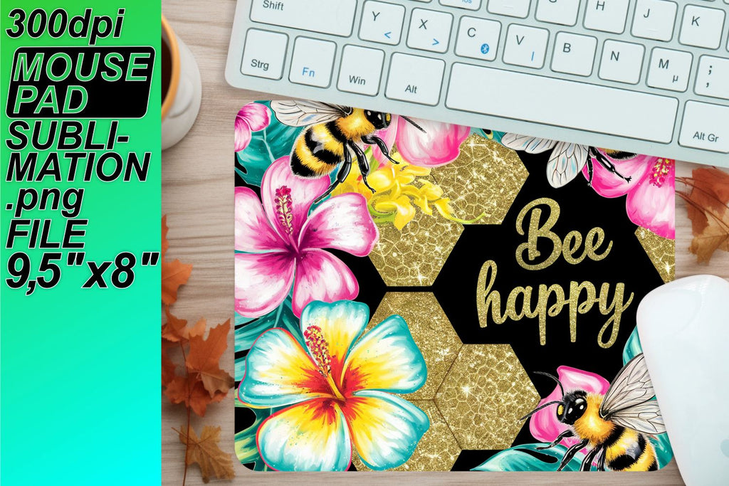 Create unique mouse desk mats, perfect for sublimation! , Bee - So Fontsy