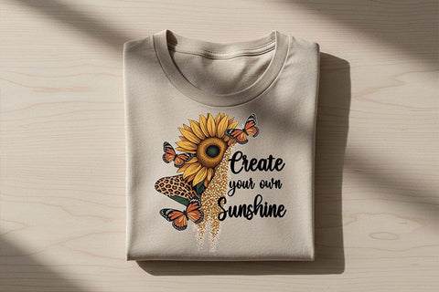 Create Your Own Sunshine Png, Sunflower Quote Png, Butterfly Floral Png, Boho Sunshine Png, Positive Quote Design, Sublimation Png Download SVG TiffsCraftyCreations 