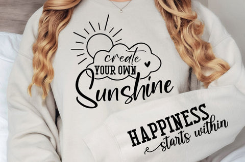 Create Your Own Sunshine Sleeve SVG, Boho Inspirational SVG, Love Yourself SVG, Positive Quotes SVG Design SVG Regulrcrative 