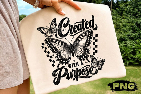 Created With A Purpose Butterfly PNG SVG DesignDestine 