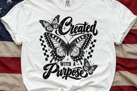 Created With A Purpose Butterfly PNG SVG DesignDestine 