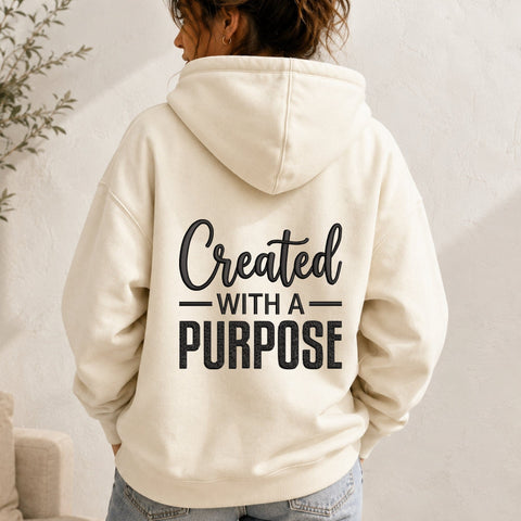 Created With a Purpose Embroidery Design – Inspirational Quote Machine Embroidery File, Motivational Design Embroidery/Applique DESIGNS PatternFeed8 