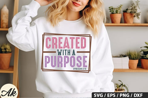 Created With A Purpose Ephesians 2,10 SVG Design SVG akazaddesign 