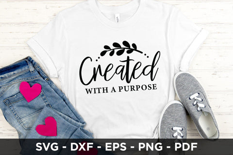 Created with a Purpose - Faith SVG Cut File SVG CraftLabSVG 